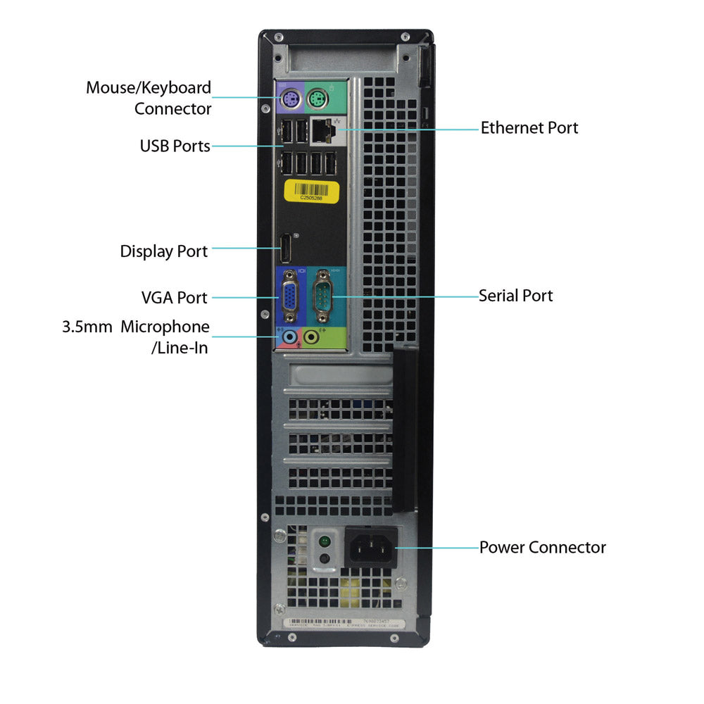 Dell Optiplex 790 DT SFF Computer Intel Core i5 2400 3.1GHz 8GB DDR3 RAM  120GB Hard Drive Windows 10 Pro