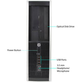 HP Compaq 6300 Pro SFF Desktop Computer Intel Quad Core i5-3470  3.2GHz 8GB DDR3 500 GB HDD Windows 7 Professional