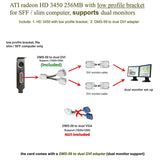 ATI Radeon HD 3450 DMS-59 Dual Monitor Video Card DVI Splitter Cable