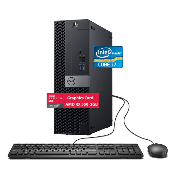 RENEWED Dell Desktop Optiplex 7050, i7 Up to 3.60 GHz, 16GB RAM, Super Fast 256GB SSD, Win 10 Pro, DVD-RW, WIFI, Bluetooth