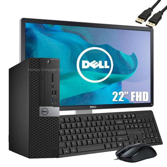 RENEWED Dell Desktop Optiplex 7050, i5 Up to 3.60 GHz, 16GB RAM, Super Fast 256GB SSD, 22