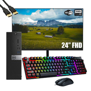 Dell Desktop PC i5 up to 4.20 GHz, 16GB RAM, 256GB SSD, 24" FHD, Win 10 Pro WF+BT DVD