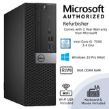 RENEWED Dell Desktop Optiplex 7050, i5 Up to 3.60 GHz, 8GB RAM, Super Fast 512GB SSD, Win 10 Pro, DVD-RW, WIFI, Bluetooth