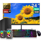 RENEWED Dell Desktop Optiplex 7050, i5 Up to 3.60 GHz, 16GB RAM, Super Fast 256GB SSD, 24" FHD, Win 10 Pro, DVD-RW, WIFI, Bluetooth