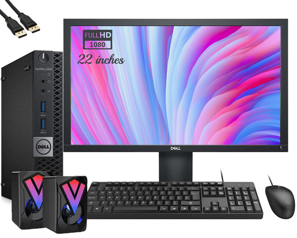 RENEWED Dell Desktop Optiplex 5050 Micro, i5 Up to 3.60 GHz, 16GB RAM, Super Fast 512GB SSD, 22