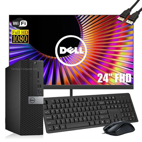 RENEWED Dell Desktop Optiplex 7050, i5 Up to 3.60 GHz, 16GB RAM, Super Fast 256GB SSD, 23.8