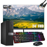 Dell Desktop PC i7 up to 4.20 GHz, 16GB RAM, 256GB SSD, 24" FHD, Win 10 Pro WF+BT DVD