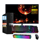 Dell Desktop PC i5 up to 4.20 GHz, 16GB RAM, 512B SSD, 24" FHD, Win 10 Pro WF+BT DVD