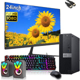 RENEWED Dell Desktop Optiplex 7050, i5 Up to 3.60 GHz, 16GB RAM, Super Fast 256GB SSD, 24" FHD, Win 10 Pro, DVD-RW, WIFI, Bluetooth