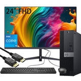 RENEWED Dell Desktop Optiplex 7050, i5 Up to 3.60 GHz, 16GB RAM, Super Fast 256GB SSD, 24" FHD, Win 10 Pro, DVD-RW, WIFI, Bluetooth
