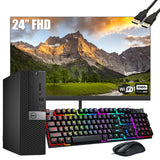 RENEWED Dell Desktop Optiplex 7050, i7 Up to 3.60 GHz, 16GB RAM, Super Fast 512GB SSD, 24" FHD, Win 10 Pro, DVD-RW, WIFI, Bluetooth