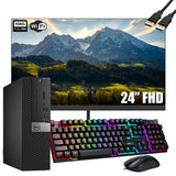 RENEWED Dell Desktop Optiplex 7050, i7 Up to 3.60 GHz, 16GB RAM, Super Fast 512GB SSD, 24" FHD, Win 10 Pro, DVD-RW, WIFI, Bluetooth