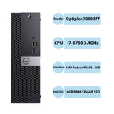 RENEWED Dell Desktop Optiplex 7050, i7 Up to 3.60 GHz, 16GB RAM, Super Fast 256GB SSD, Win 10 Pro, DVD-RW, WIFI, Bluetooth