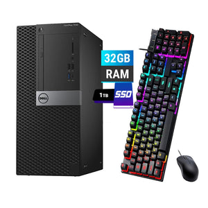 RENEWED Dell Desktop Optiplex 7050 Mini, i7 Up to 3.60 GHz, 32GB RAM, Super Fast 1TB SSD, Win 10 Pro, DVD-RW, WIFI, Bluetooth