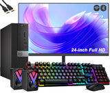 RENEWED Dell Desktop Optiplex 5050 Small, i5 Up to 3.60 GHz, 16GB RAM, Super Fast 256GB SSD, 24" FHD, Win 10 Pro, DVD-RW, WIFI, Bluetooth
