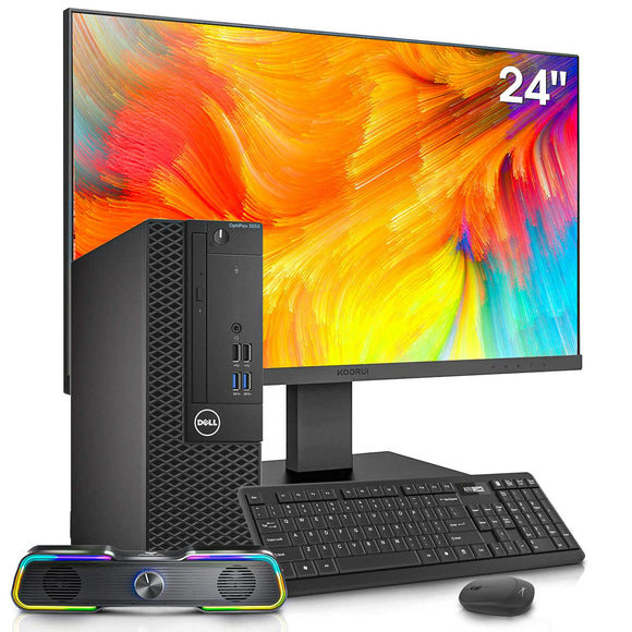 RENEWED Dell Desktop Optiplex 3050, i5 Up to 3.60 GHz, 16GB RAM, Super Fast 512GB SSD, 24
