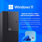 Dell OptiPlex 3060 Tower Desktop, Intel Core i3-8100, 8GB RAM, 256GB SSD, Windows 11 Pro