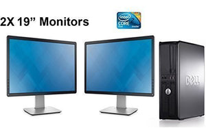 Dell Optiplex Desktop Computer 2.9 GHz Core 2 Duo Tower PC, 8GB, 1 TB HDD, Windows 10 Pro, 19" Dual Monitor