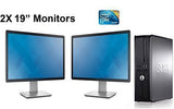 Dell Optiplex Desktop Computer 2.9 GHz Core 2 Duo Tower PC, 8GB, 1 TB HDD, Windows 10 Pro, 19" Dual Monitor