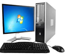 REFURBISHED HP Desktop PC Core 2 Duo Windows 7 Pro LCD